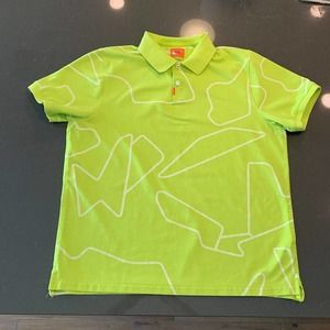 The Nike Polo Lime Green Golf Shirt Tony Finau 2021 Masters Men's Large / Medium